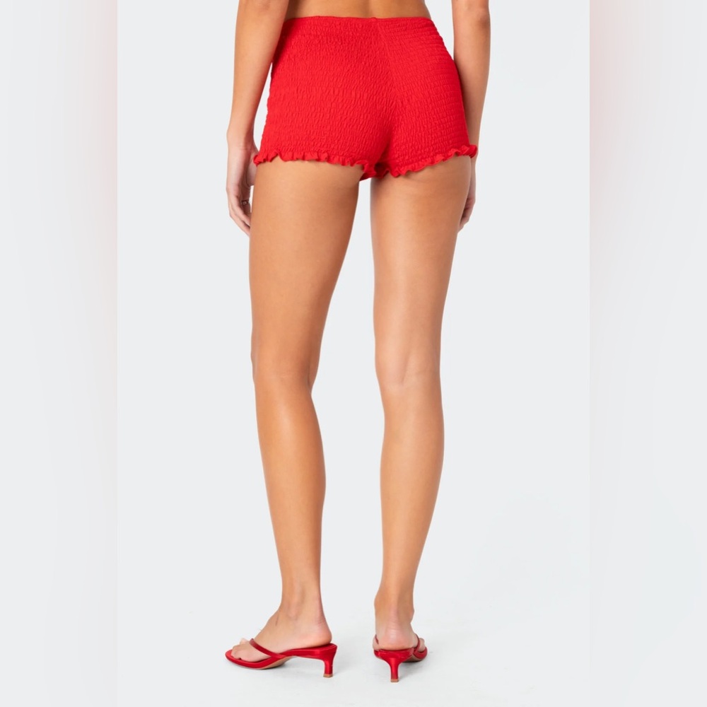 Women's Red Scrunch Shorts